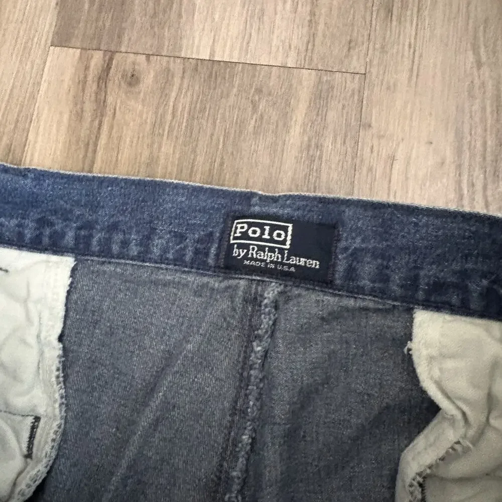 Vintage Polo Ralph Lauren Pleated Jeans Men's Size 32x28 Medium Wash Made in USA